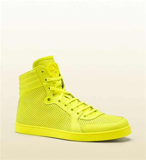 bright yellow gucci sneakers|Gucci neon yellow sneakers.